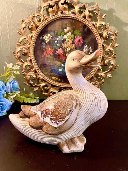 Large Rustic Swan Decorative Figurine