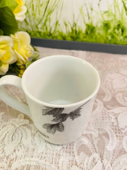 Royal Worcester Black Peony Fine Porcelain Mug