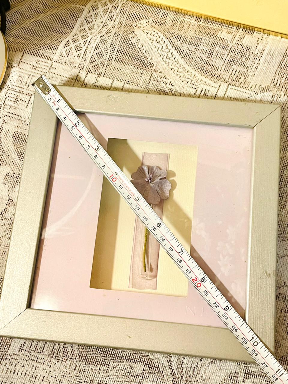 Framed Pressed Flower Art — Pastel Wall Decor (10 in)