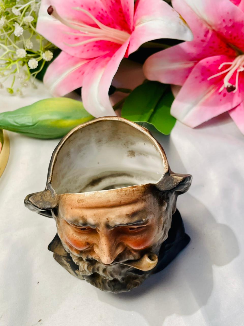 Vintage Character Mug with Bearded Pipe-Smoking Gentleman 4 in