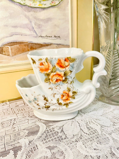 Vintage Floral Teacup Planter – Cottage Style Decor