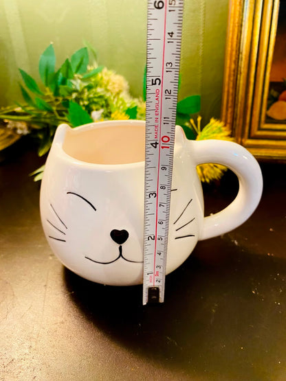Cute Cat Face Ceramic Mug 4 Inch Novelty Coffee Mug