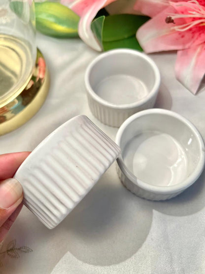 White Fluted Oven-Safe Ramekins – 3 Piece, Approx. 8 cm