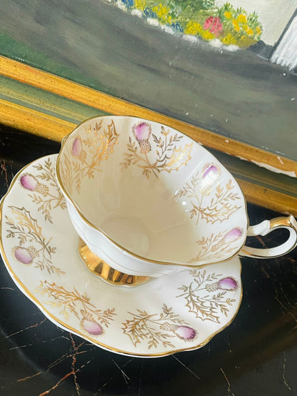 Queen Anne Fine Bone China Floral Cup & Saucer – Made in England