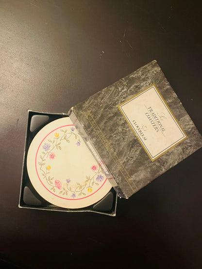 Johnson Cloverleaf Traditional Floral Coasters Set of 6