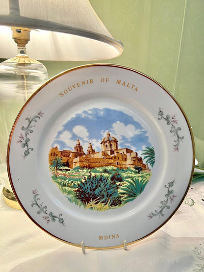 Adeco Malta Souvenir Fine Porcelain Wall Plate – 10 Inch