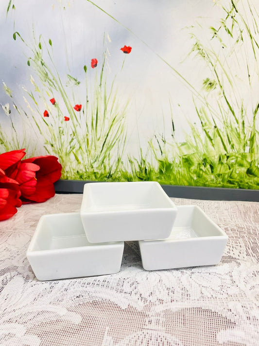 Vintage White Square Ceramic Bowl