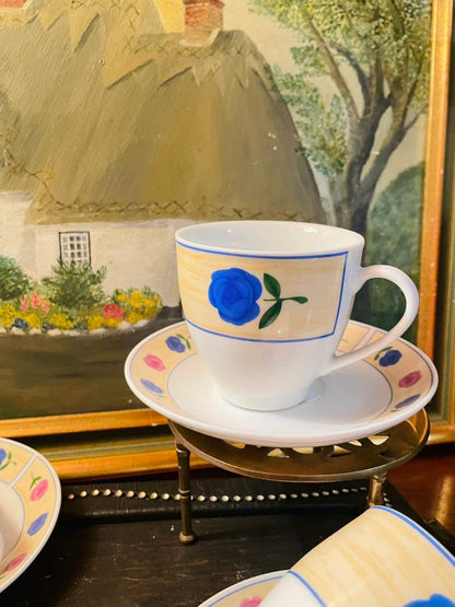 4 Cup Saucers set, Tea Set, (1200/-) Hand painted, England