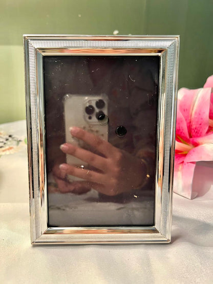 Silver-Tone Textured Photo Frame 6"