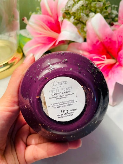 Lustre Fruit Punch Scented Candle Purple Crystal Approx. 10 cm