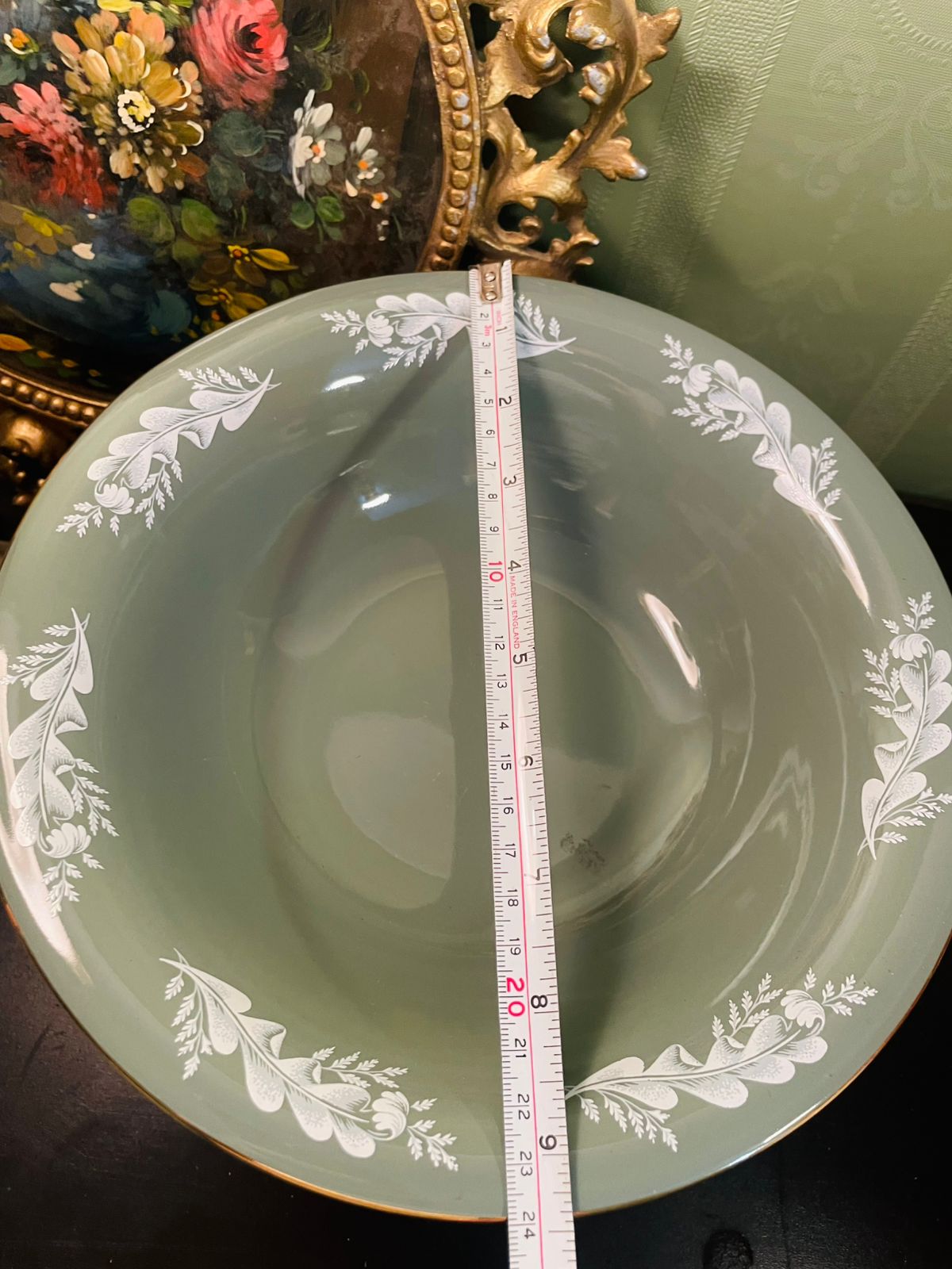 Lord Nelson Ware Green Floral Serving Bowl 9 Inch
