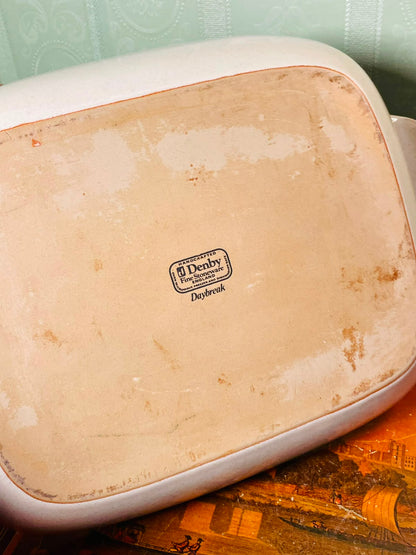 Denby Daybreak Handcrafted Stoneware Square Serving Dish 14"