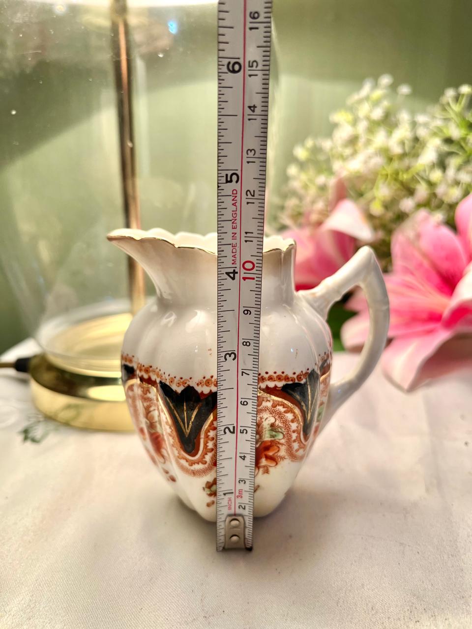 Vintage Floral Scalloped Milk Jug 4 Inch