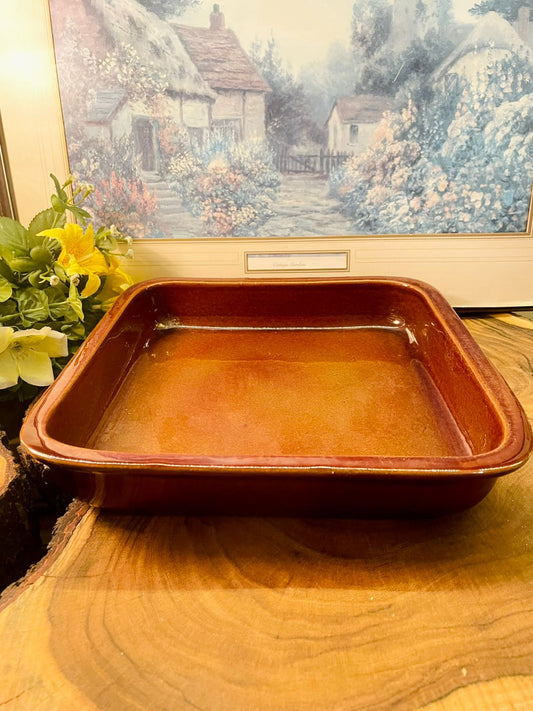 T.G. Green England Brown Ceramic Baking Dish Vintage