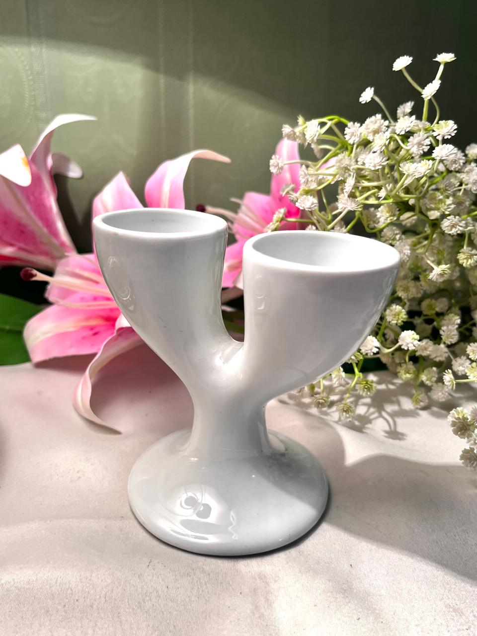 White Ceramic Egg Cups Set of 2 – Approx. 4.25 Inch