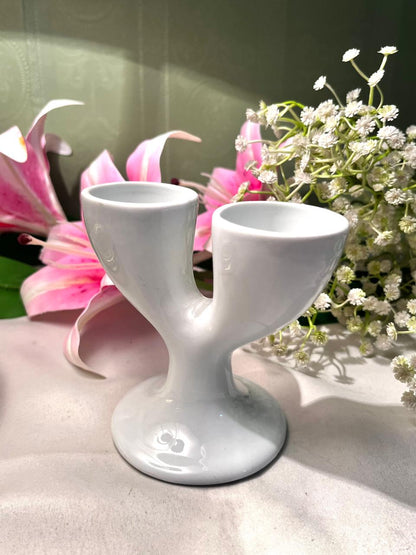 White Ceramic Egg Cups Set of 2 – Approx. 4.25 Inch
