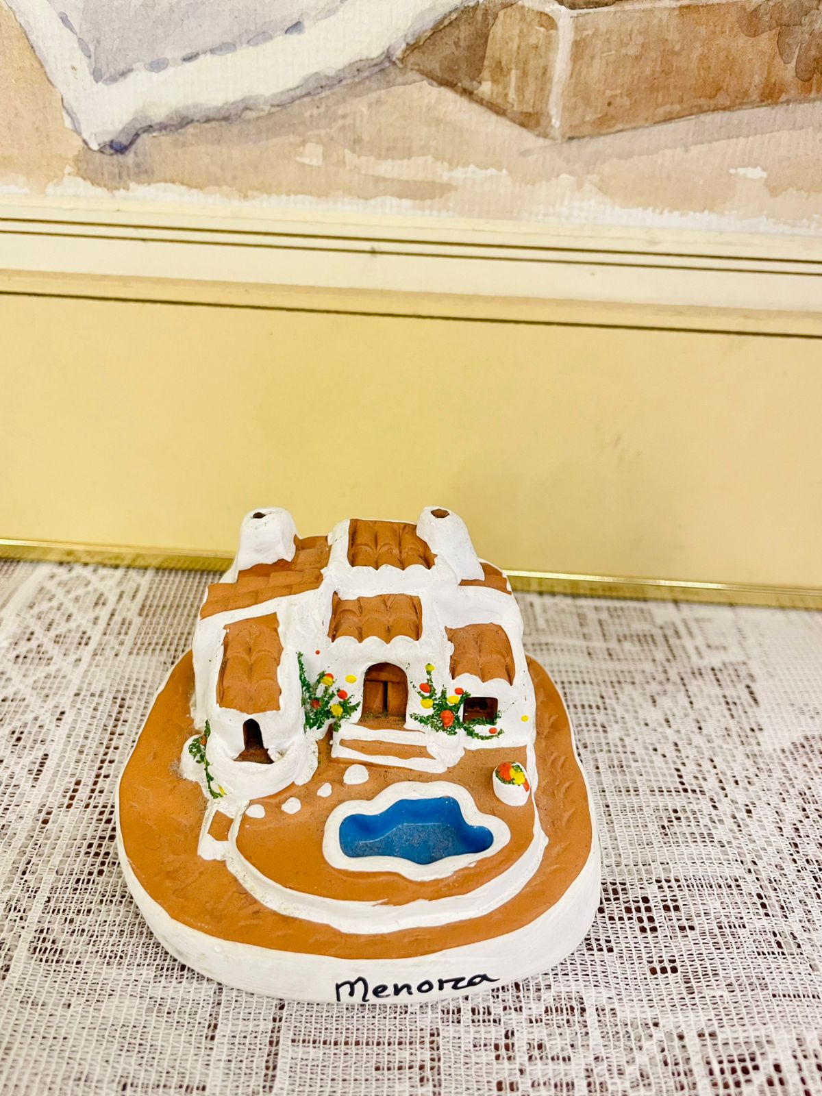 Hand-painted Ceramic Souvenir - "Ibiza & Menora" Villas with Pools – Unique Souvenir from the Mediterranean