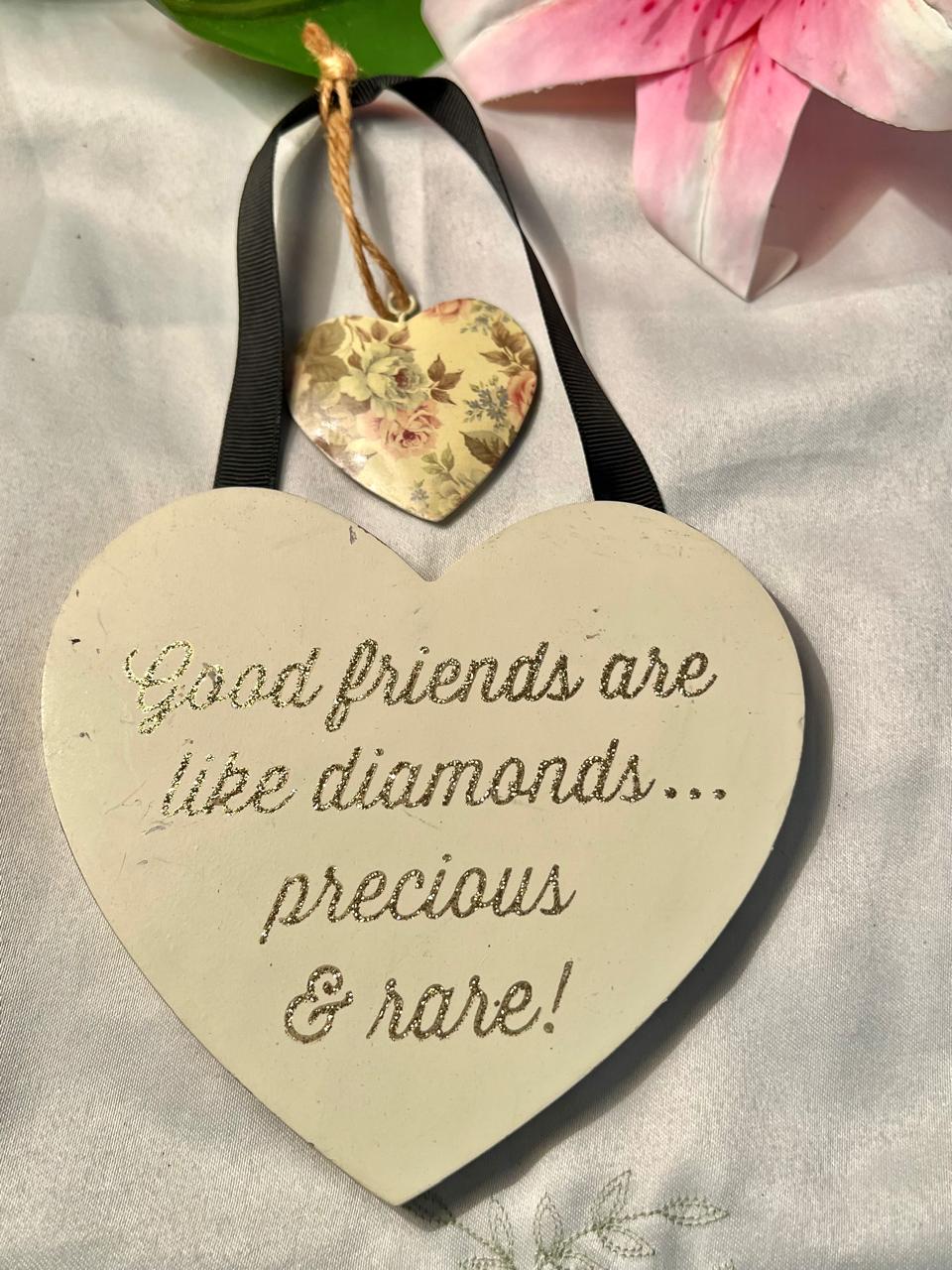 Heart-Shaped Friendship Hanging Plaque 7"