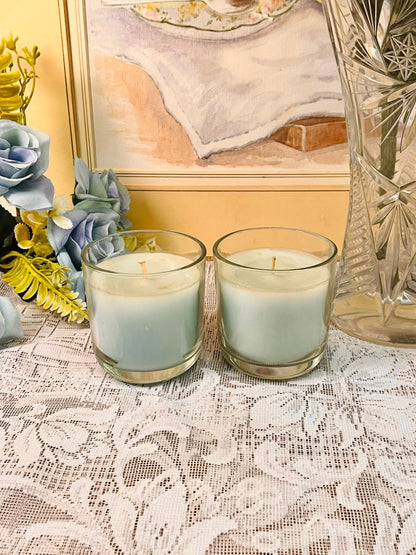 Vintage Glass Jar Candle  – Soft Sage Duo