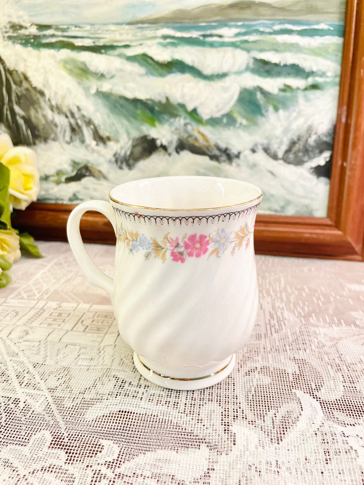 WM Stafford Floral Swirl Bone China Mug