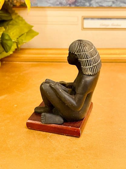 Egyptian Scribe Figurine Ancient Egypt Decor Statue 3 inches