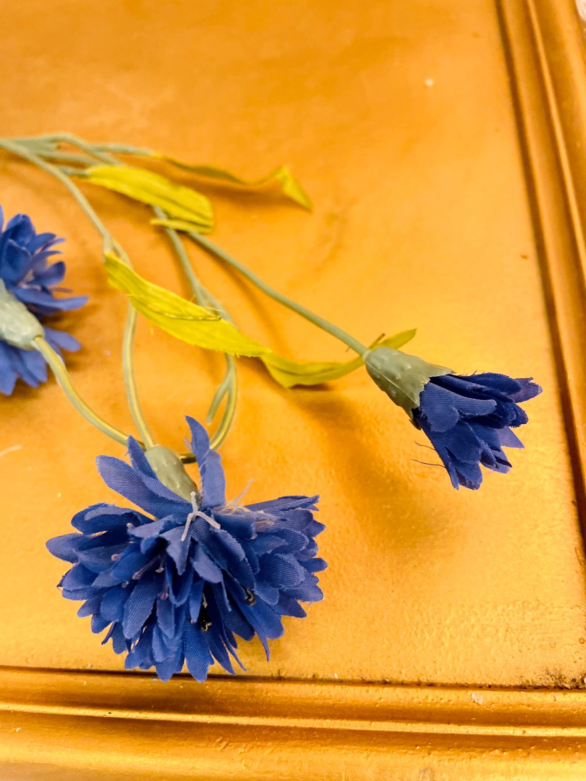 Blue Artificial Cornflower Floral Spray 17"