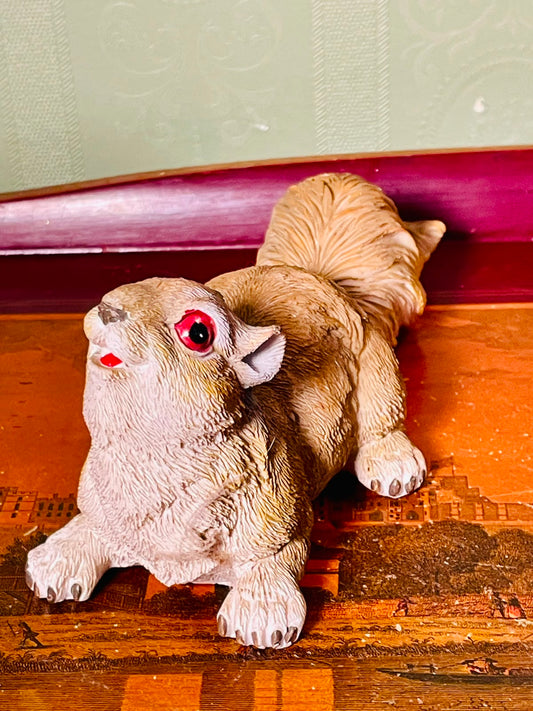 Vintage Resin Squirrel Figurine 7 Inch Woodland Home Decor