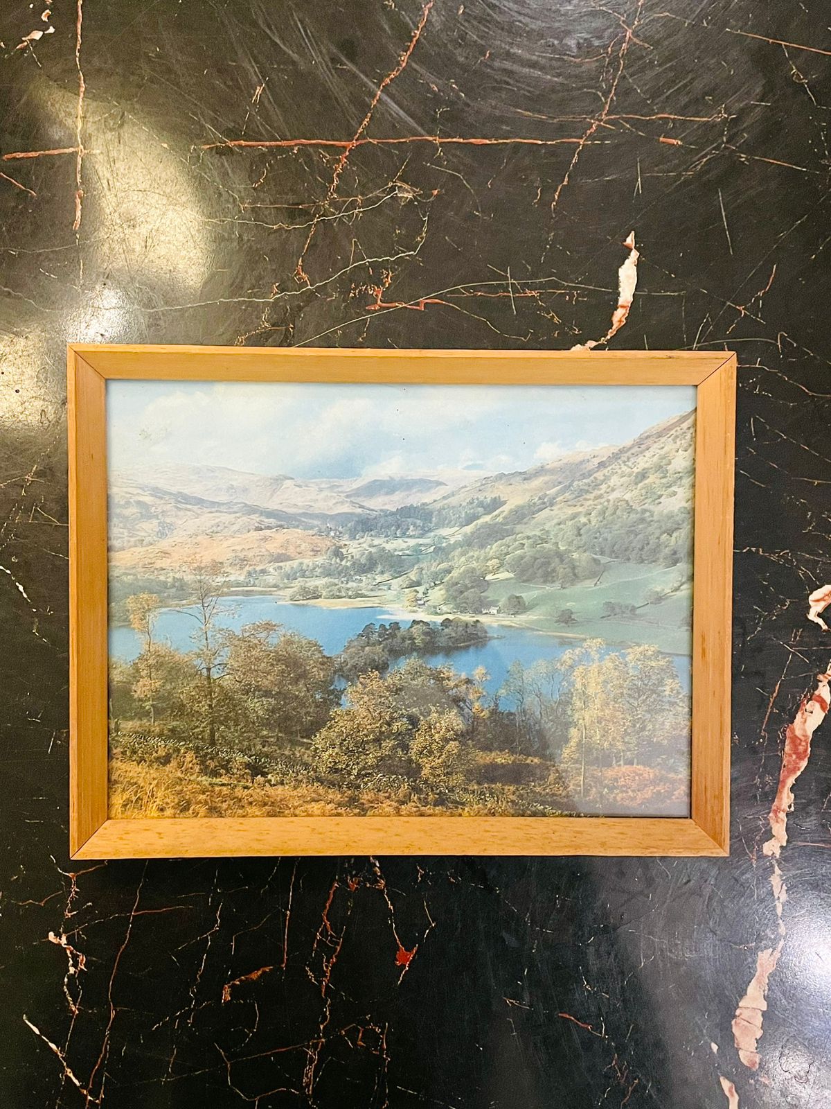 Vintage Framed Rydal Lake District Landscape Wall Art 8.5 inch