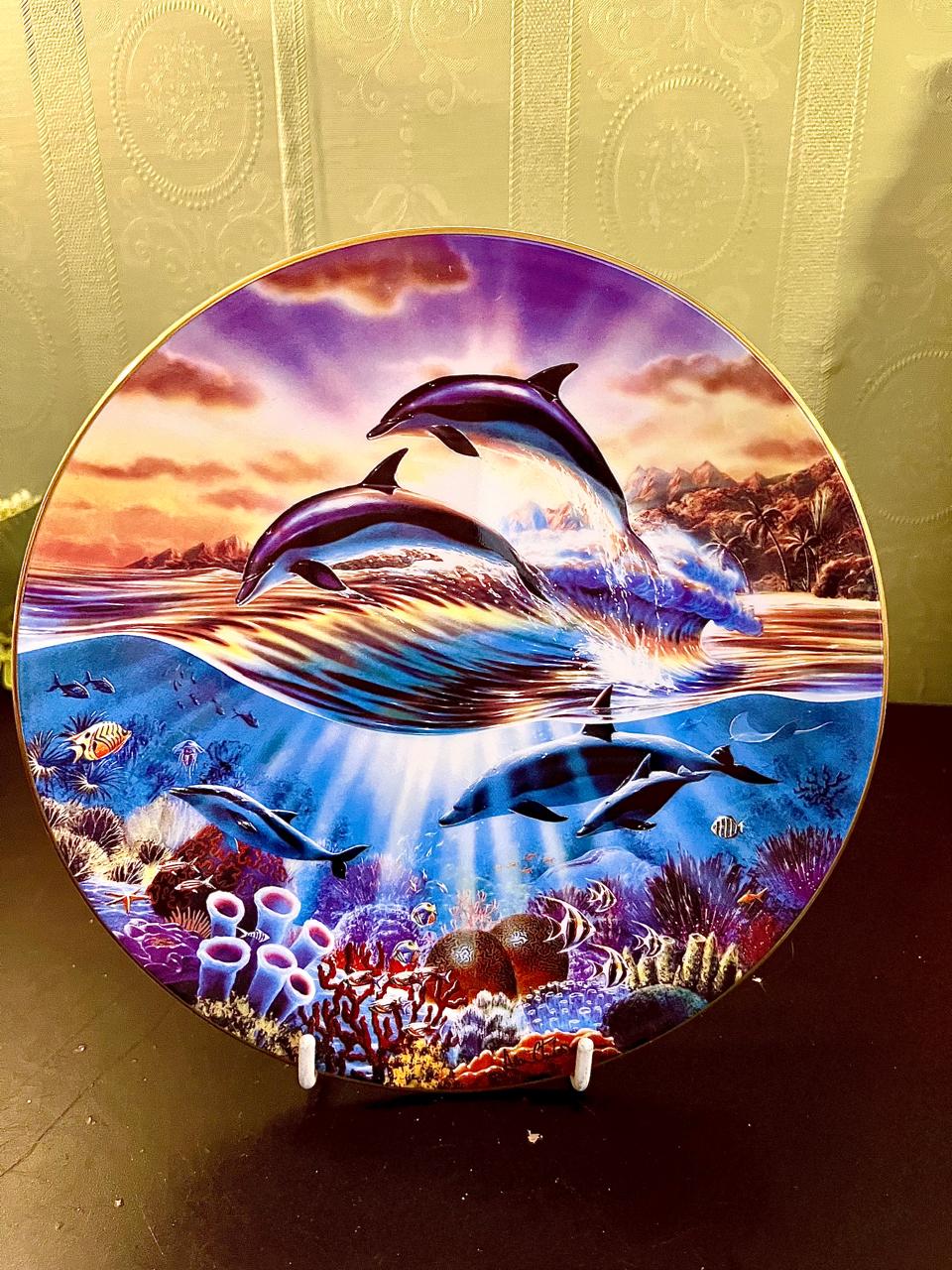 Dolphin Ocean Decorative Plate 8 Inch