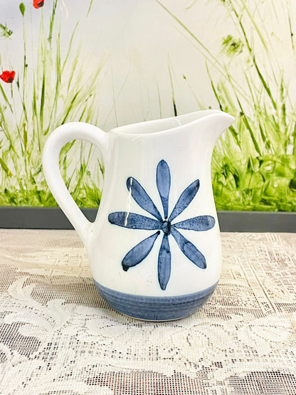 Cinque Ports Pottery Blue Floral Ceramic Jug