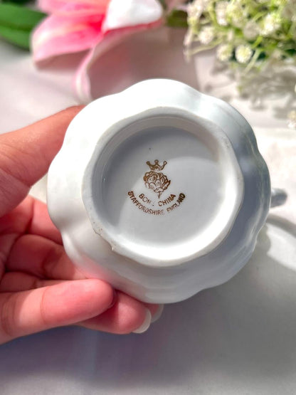 Staffordshire England Pink Rose Bone China Creamer Jug