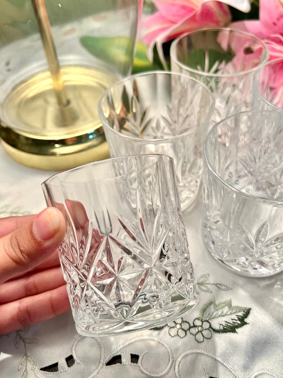Vintage Cut Crystal Glass – Set of 8