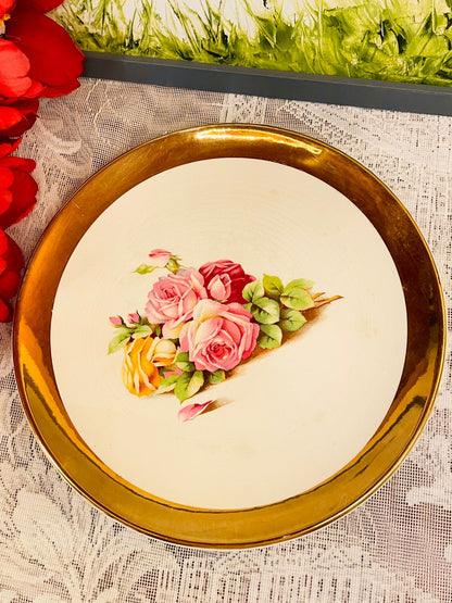Royal Winton Grimwades Floral Plate Gold Rim 10 Inch