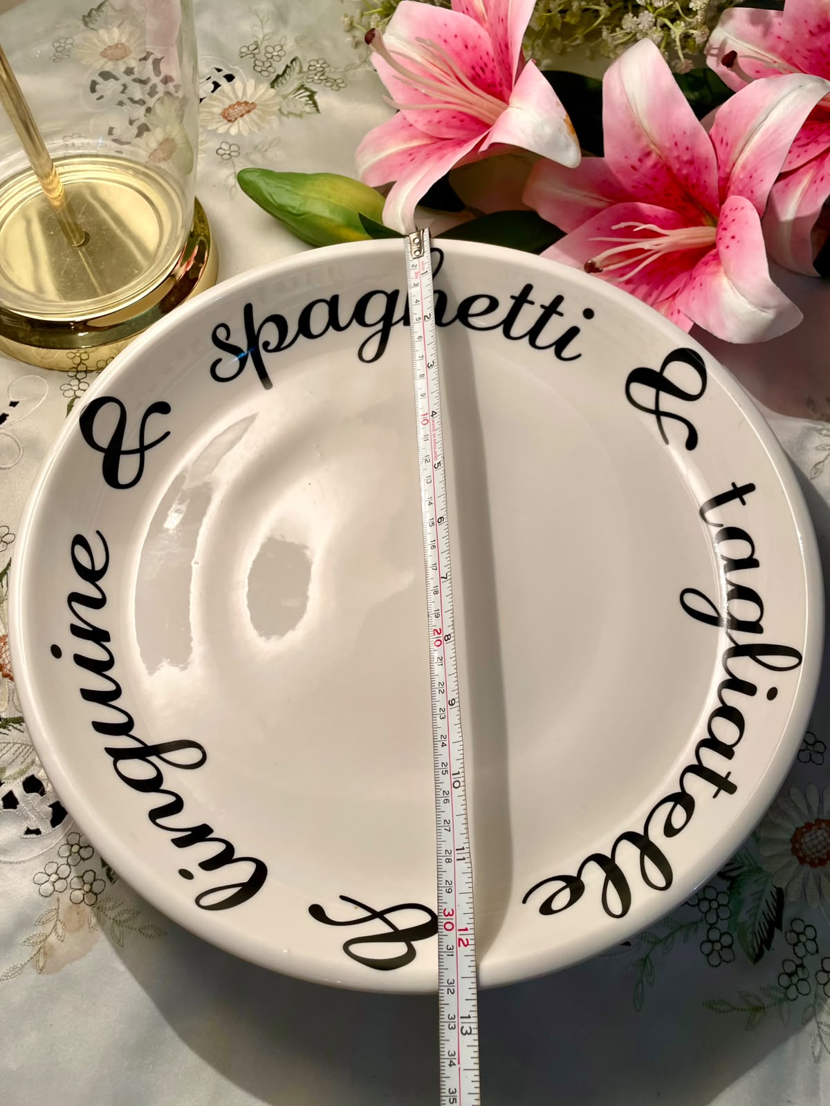 Extra Large White Pasta Serving Bowl 32 cm