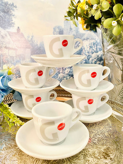 Gaggia Espresso 6 Cup Set – Vintage Café Style Porcelain