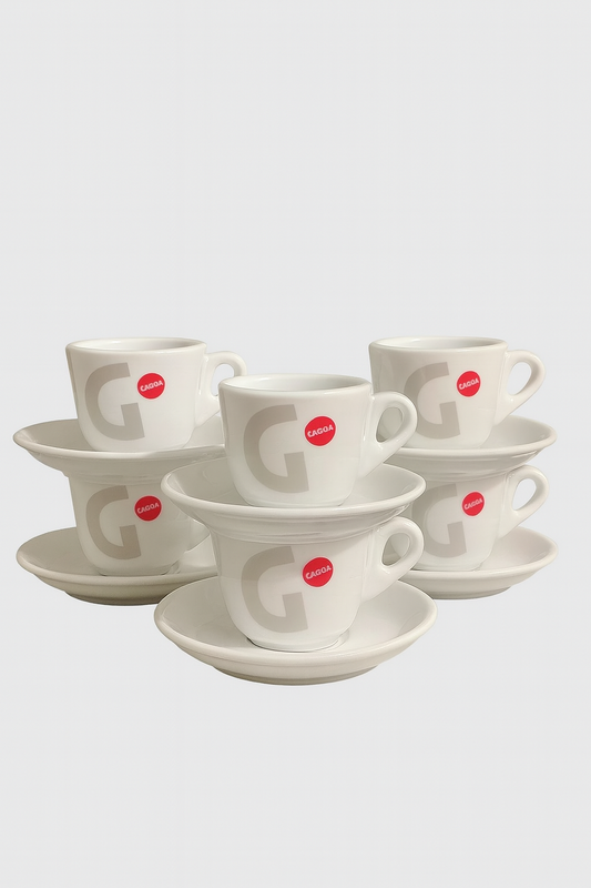 MAGPIE Sarah Young Espresso Set of 6 – Gaggia Coffee Cups & Saucers