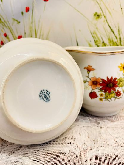 Vintage Staffordshire Floral Ceramic Jug