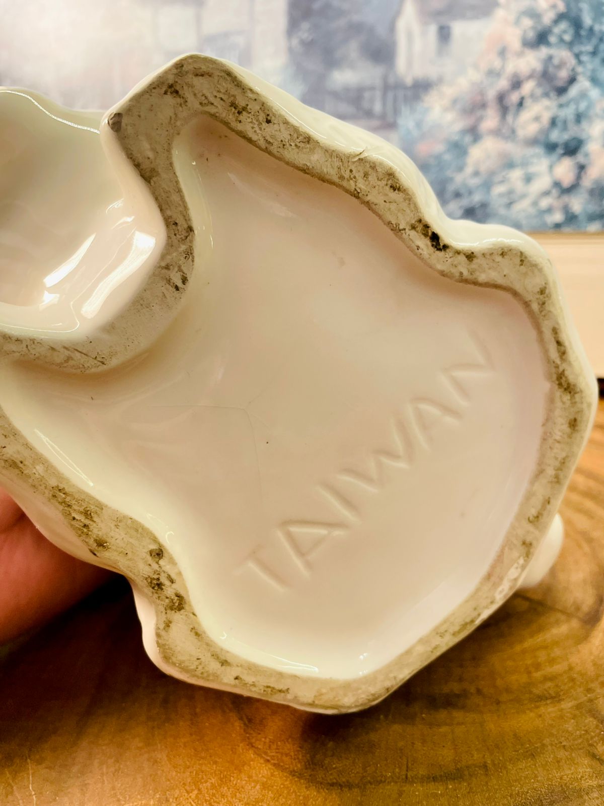 Vintage Rabit Ceramic Planter – White Animal Pot