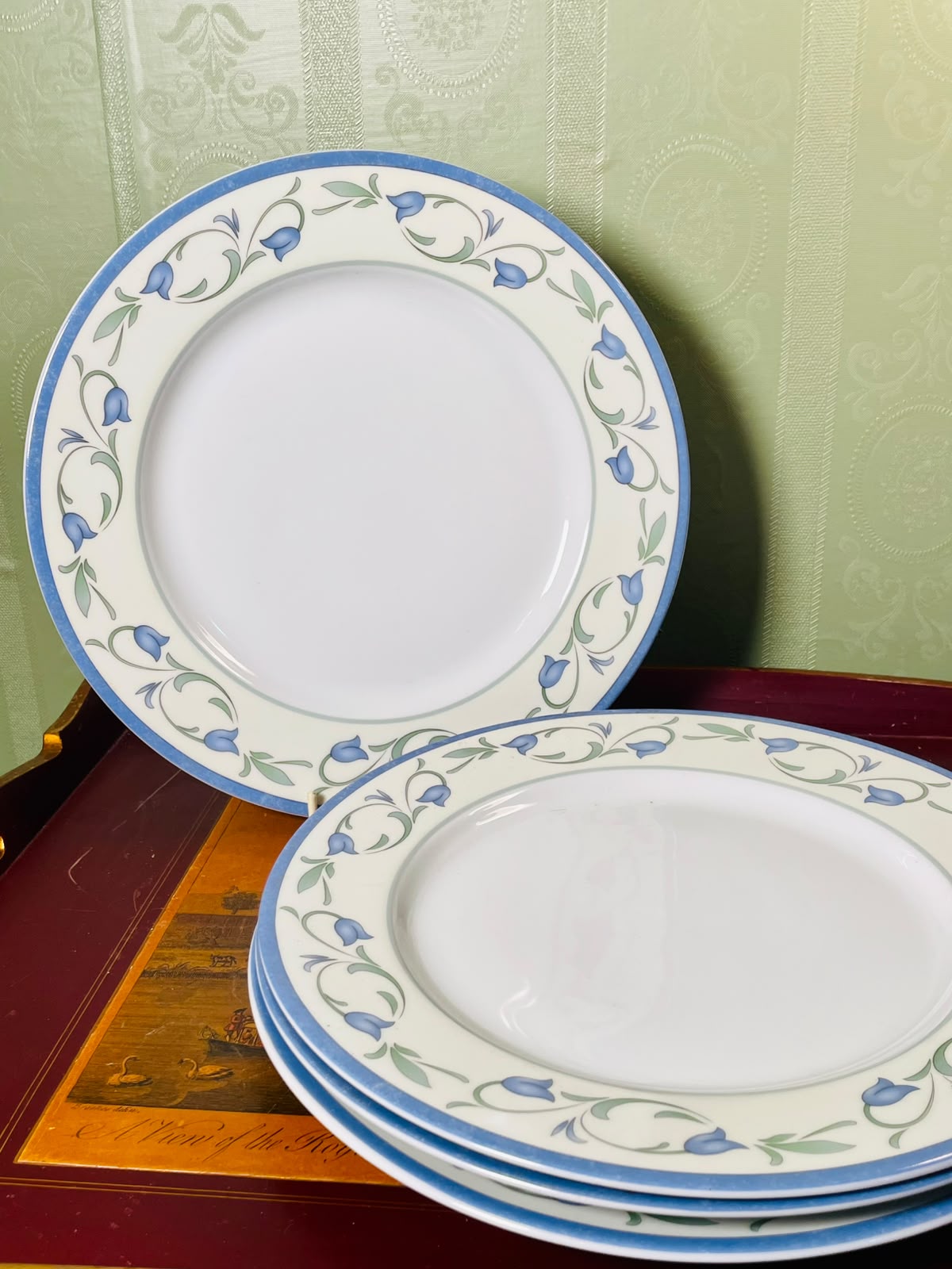 Johnson Bros La Rochelle Blue Floral Dinner Plates 10" – Set of 4
