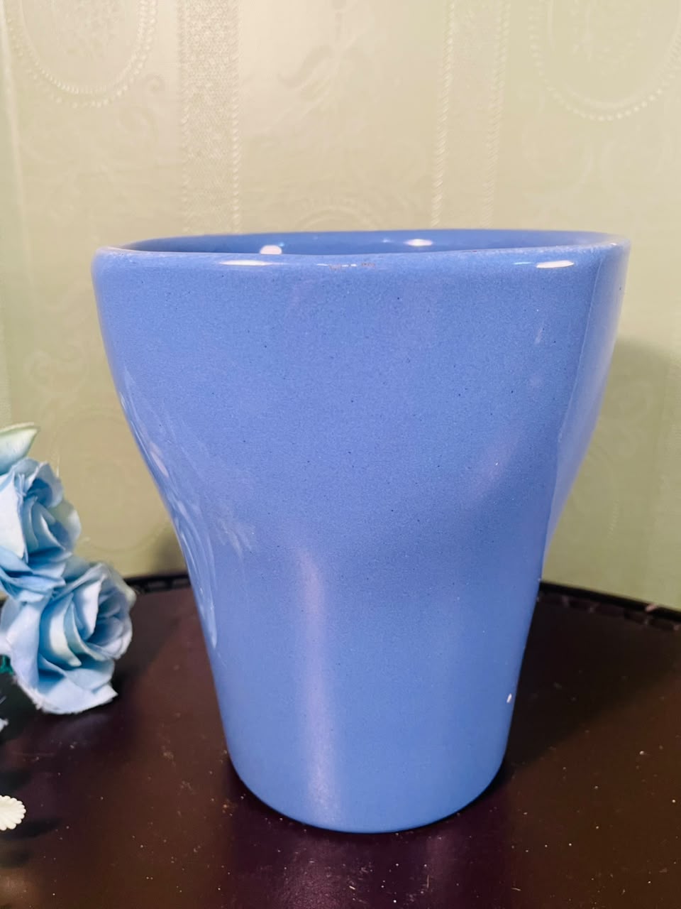 Blue Ceramic Planter Pot – 6 Inch Decorative Plant Holder