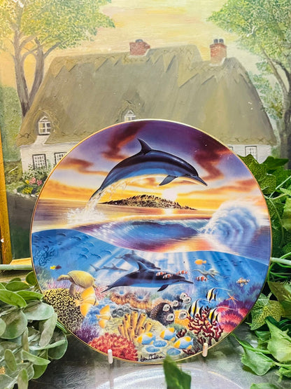 Royal Worcester Dance of the Dolphin Wall Plate – Ocean Collector Art