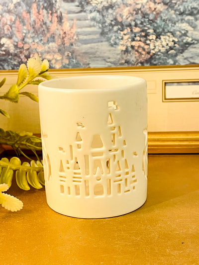 Disney Parks Castle Cutout Ceramic Candle Holder