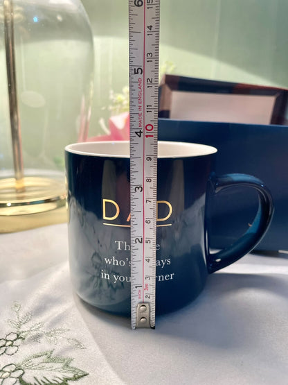 Dad Navy Ceramic Gift Mug with Presentation Box 10 cm