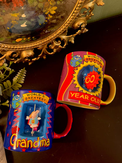 Title: World’s Greatest Grandma & 60 Year Old Novelty Mug Set – Pair of 2