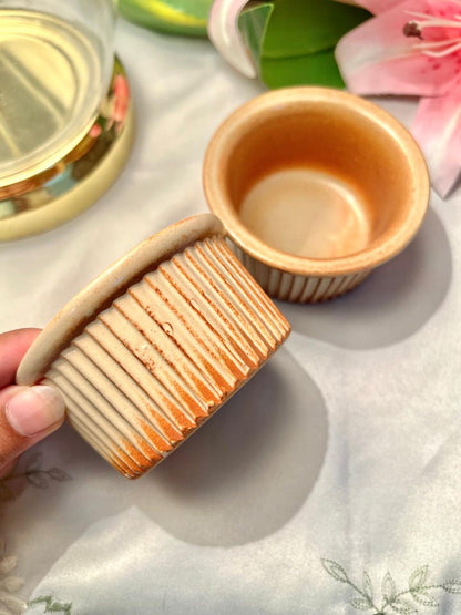 Brown Ribbed Oven-Safe Ramekins – 2 Piece, Approx. 8.5 cm