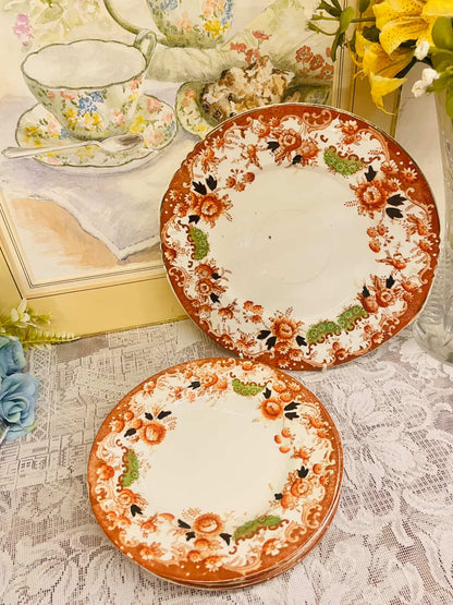 Vintage Floral Cake Plates Set – Classic English Tableware