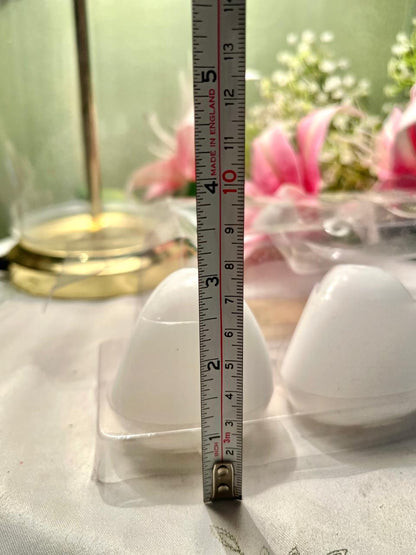 Vintage Candle White 2-Piece Tabletop Set with Clear Base