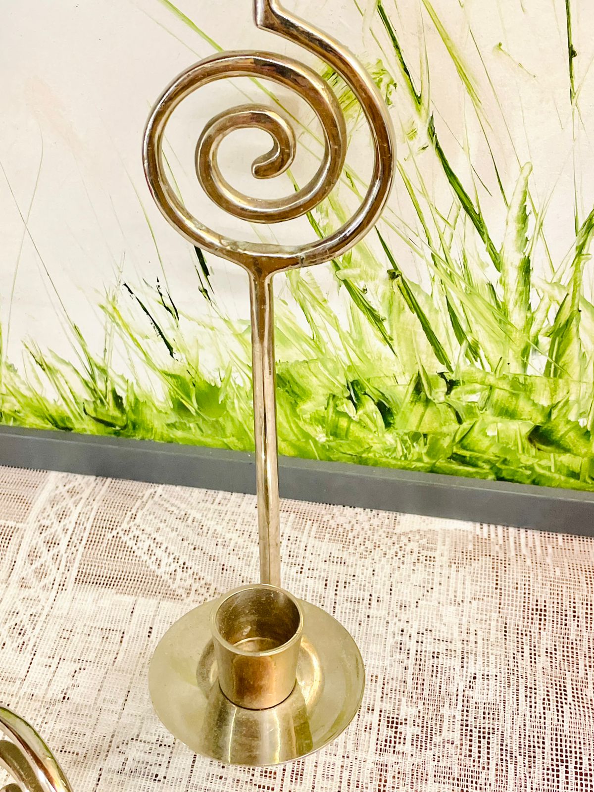 Vintage Brass Swirl Taper Candle Holders Pair