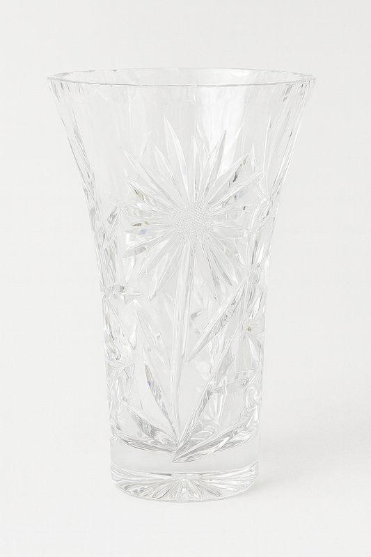 Vintage Crystal Cut Vase – Elegant Home Décor England