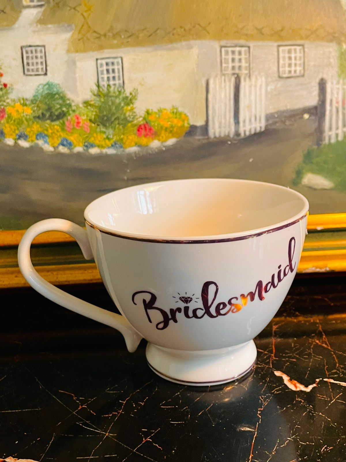 Bridesmaid Mug, Bride Squad, Bridal Party Gift, Bridal Shower Favour, Fine China Mug, Wedding Keepsake, Gift for Bridesmaid, Elegant Mug, Tea Cup, Rose Gold Mug